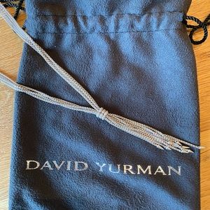 David Yurman Sterling Silver Pave Diamond Willow Drop Necklace